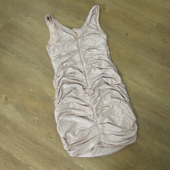 Express Pink Shimmery Rouched Bodycon Party Dress - Picture 8 of 14